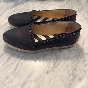 Christian Louboutin Black Spiked Espadrille Flats - Size 36 (US 6-6.5 Women’s)